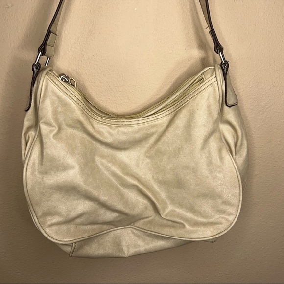VINTAGE LOU TAYLOR BEIGE IVORY PURSE SMALL CLASSIC SHOULDER BAG NEUTRAL - Picture 5 of 10